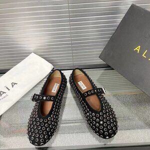Alaïa Black Studded Flats